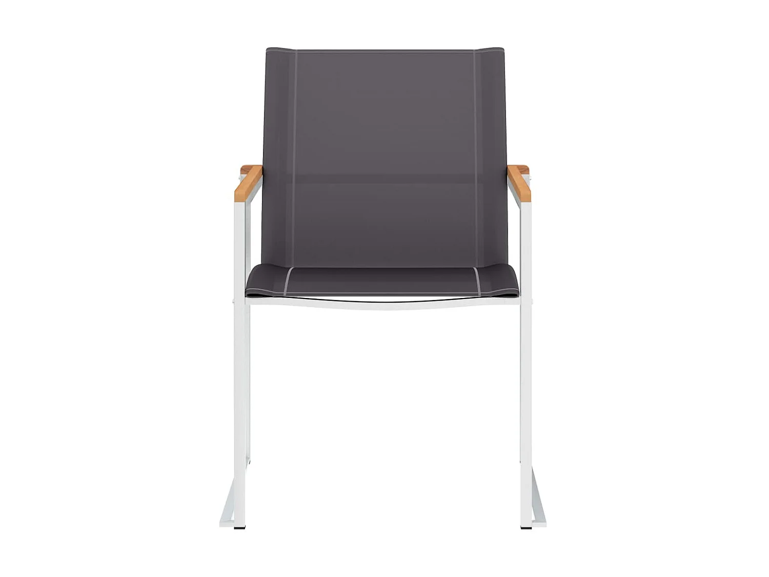 Chaises de jardin 4 pcs Textilène et acier inoxydable Gris