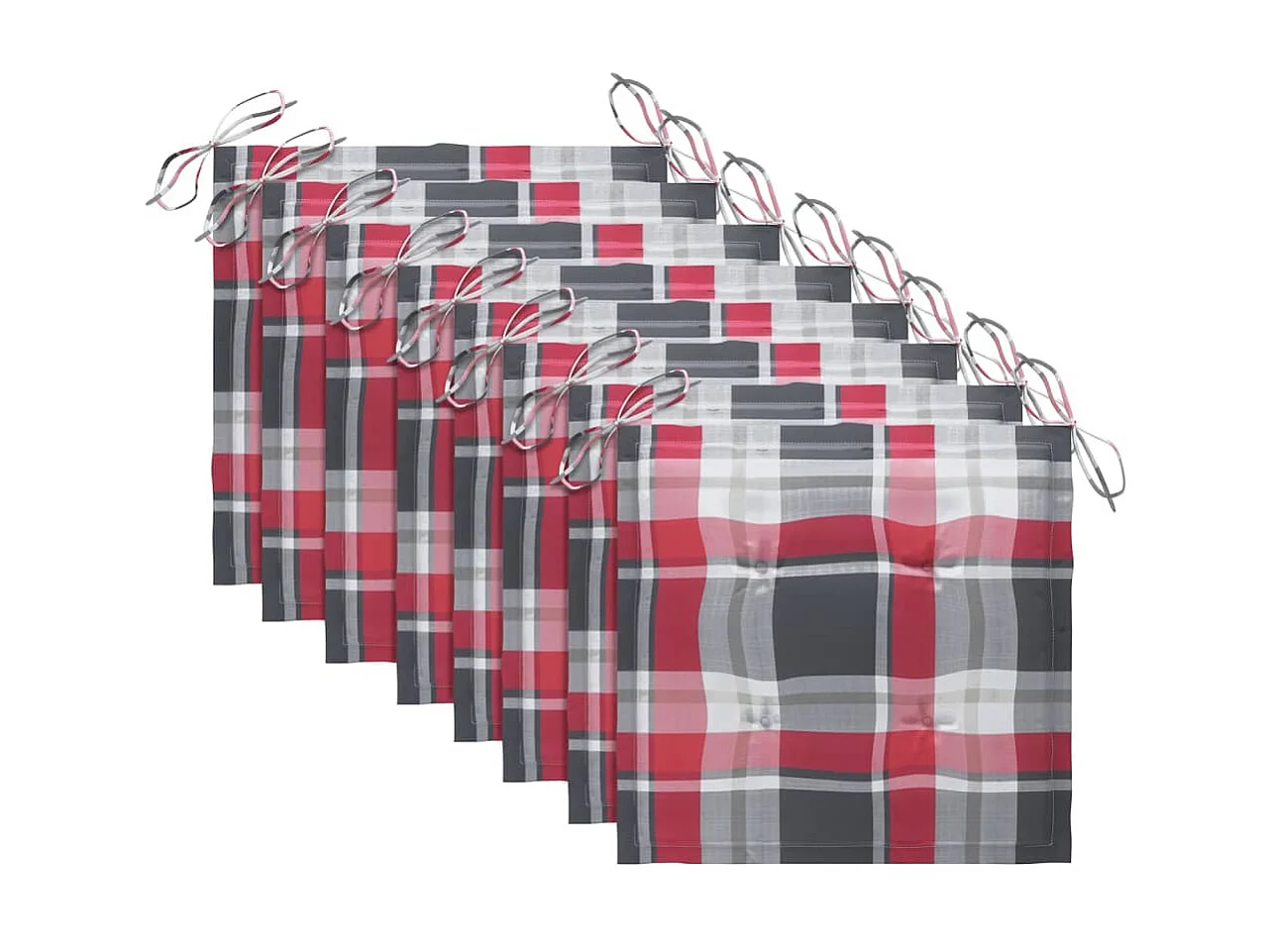 Chaises de jardin avec coussins 8 pcs Bois d'acacia solide Gris 10