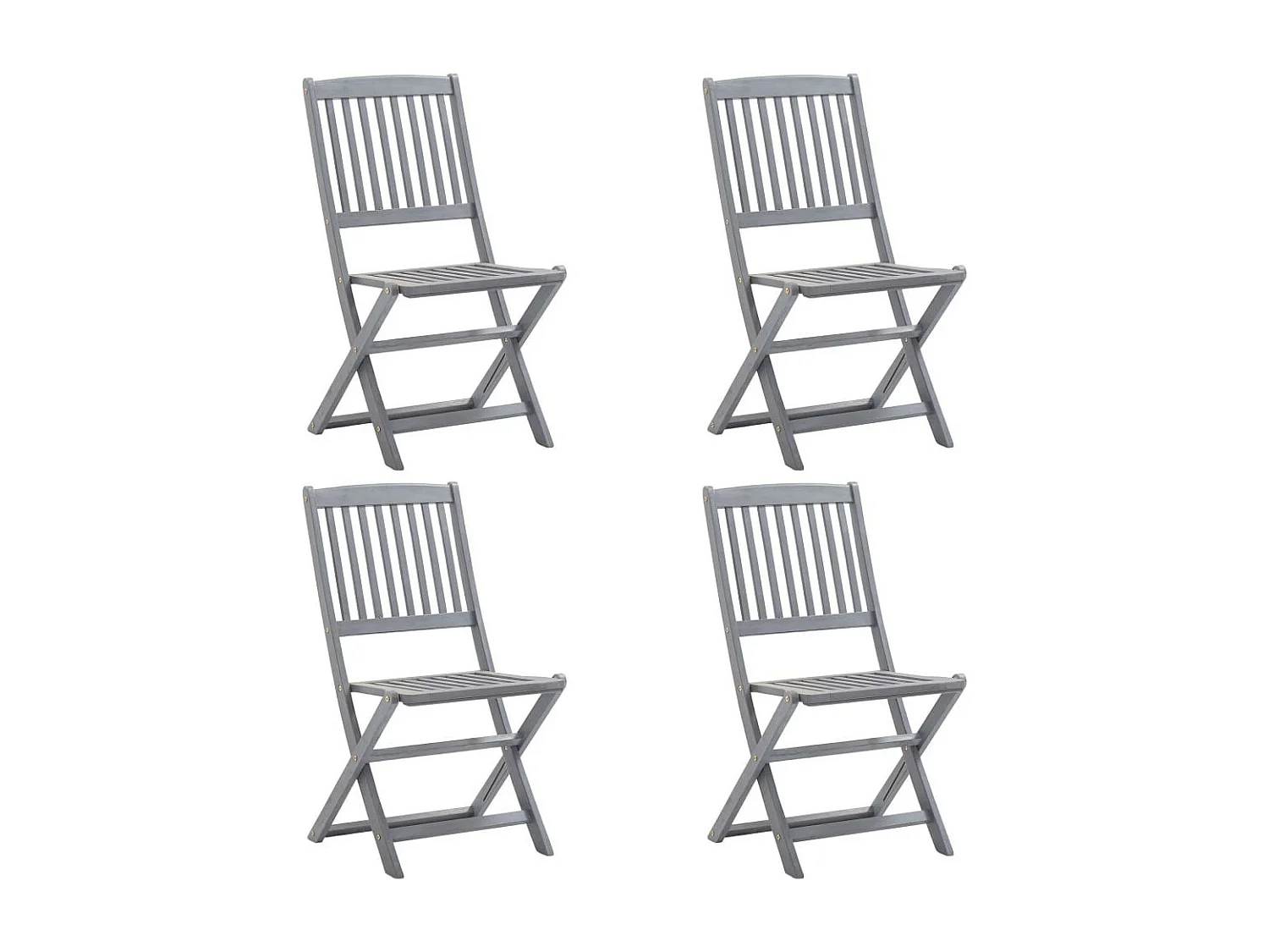 Chaises pliables d'extérieur 4 pcs Bois d'acacia solide 2