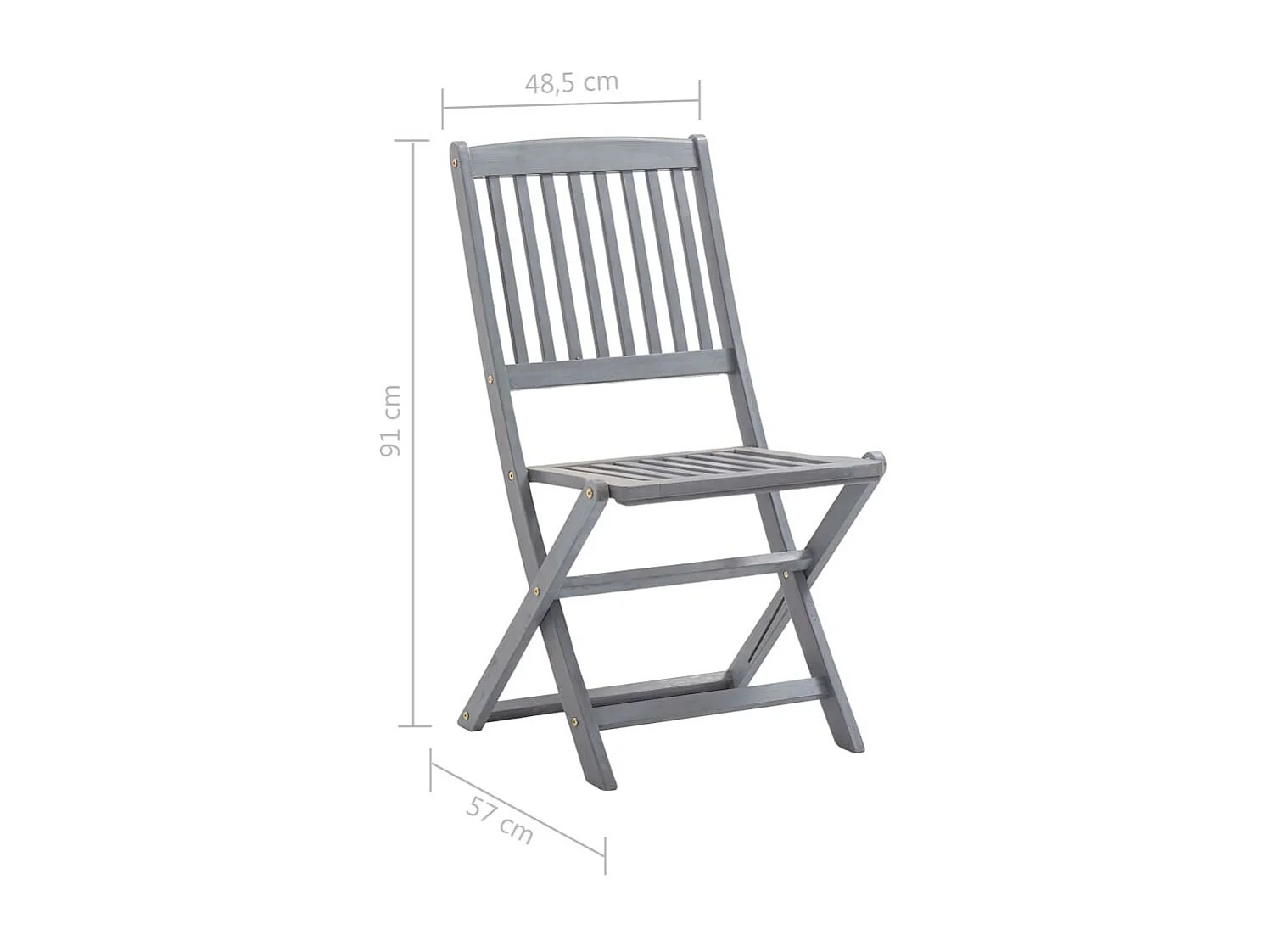 Chaises pliables d'extérieur 4 pcs Bois d'acacia solide 2