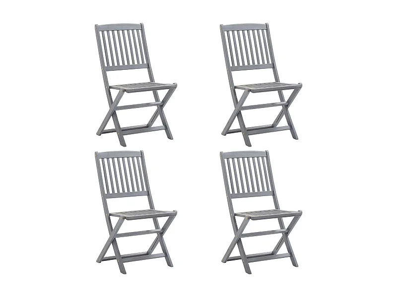 Chaises pliables d'extérieur 4 pcs Bois d'acacia solide 2