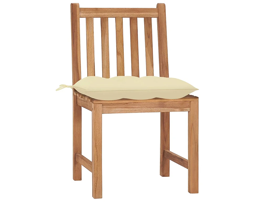 Chaises de jardin 6 pcs avec coussins Bois de teck massif 12