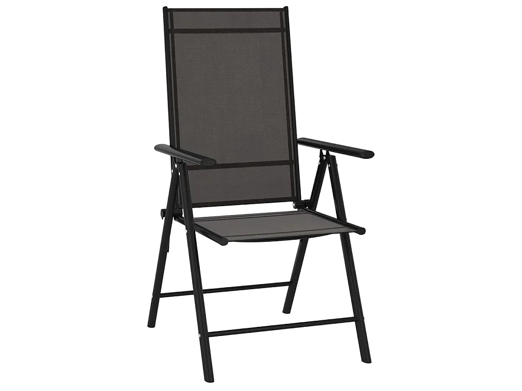 Chaises de jardin pliables 6 pcs Textilène Noir 2