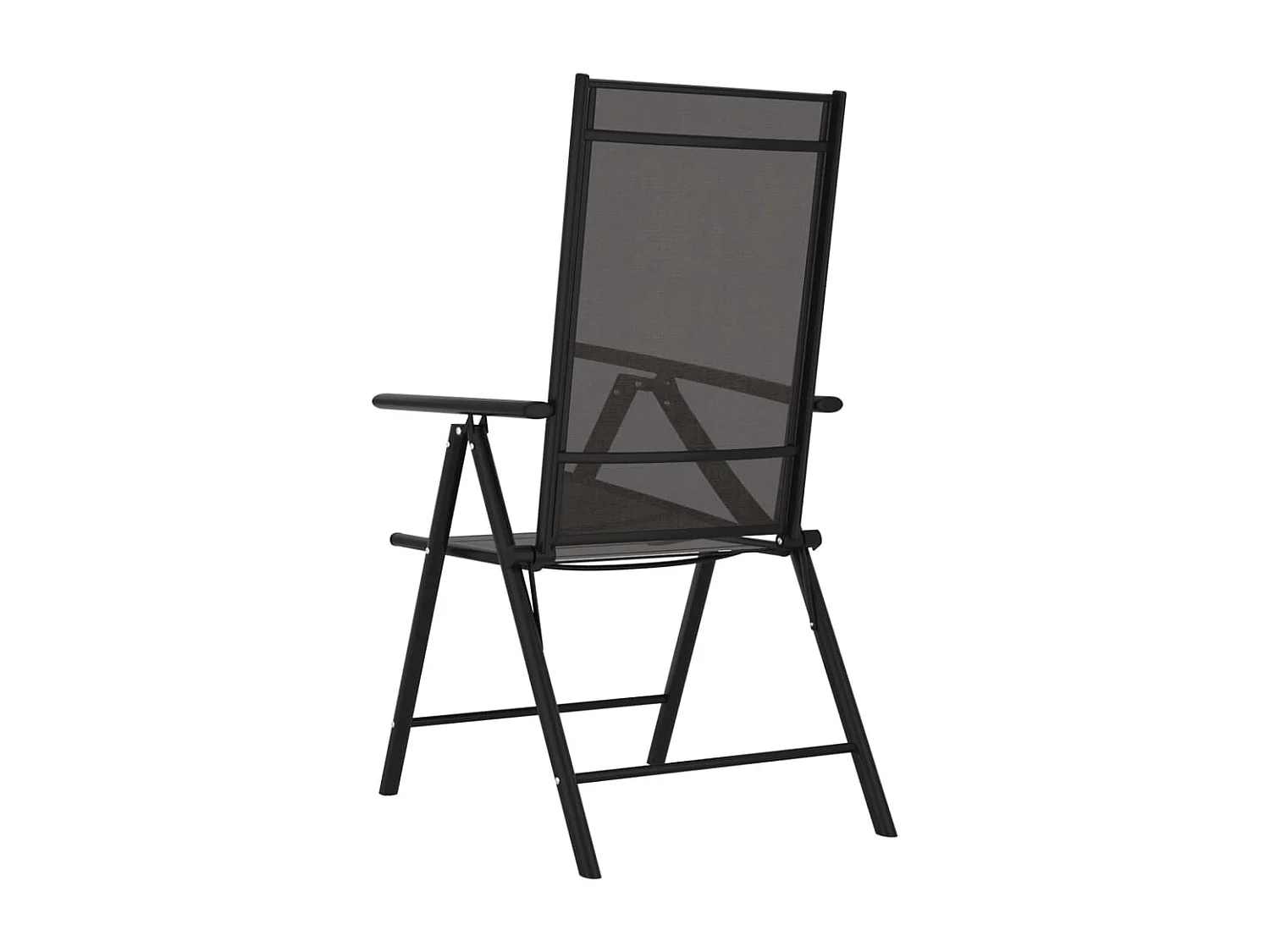 Chaises de jardin pliables 6 pcs Textilène Noir 2