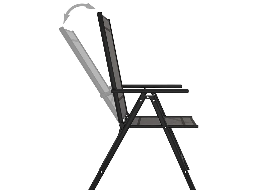 Chaises de jardin pliables 6 pcs Textilène Noir 2