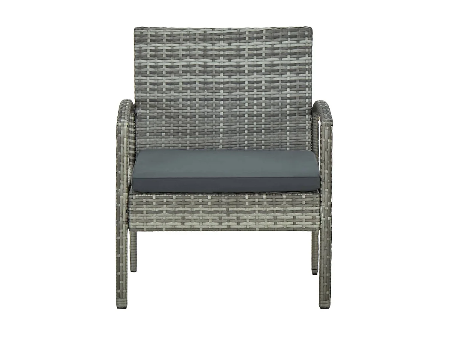 Chaise de jardin avec coussin Résine tressée Gris