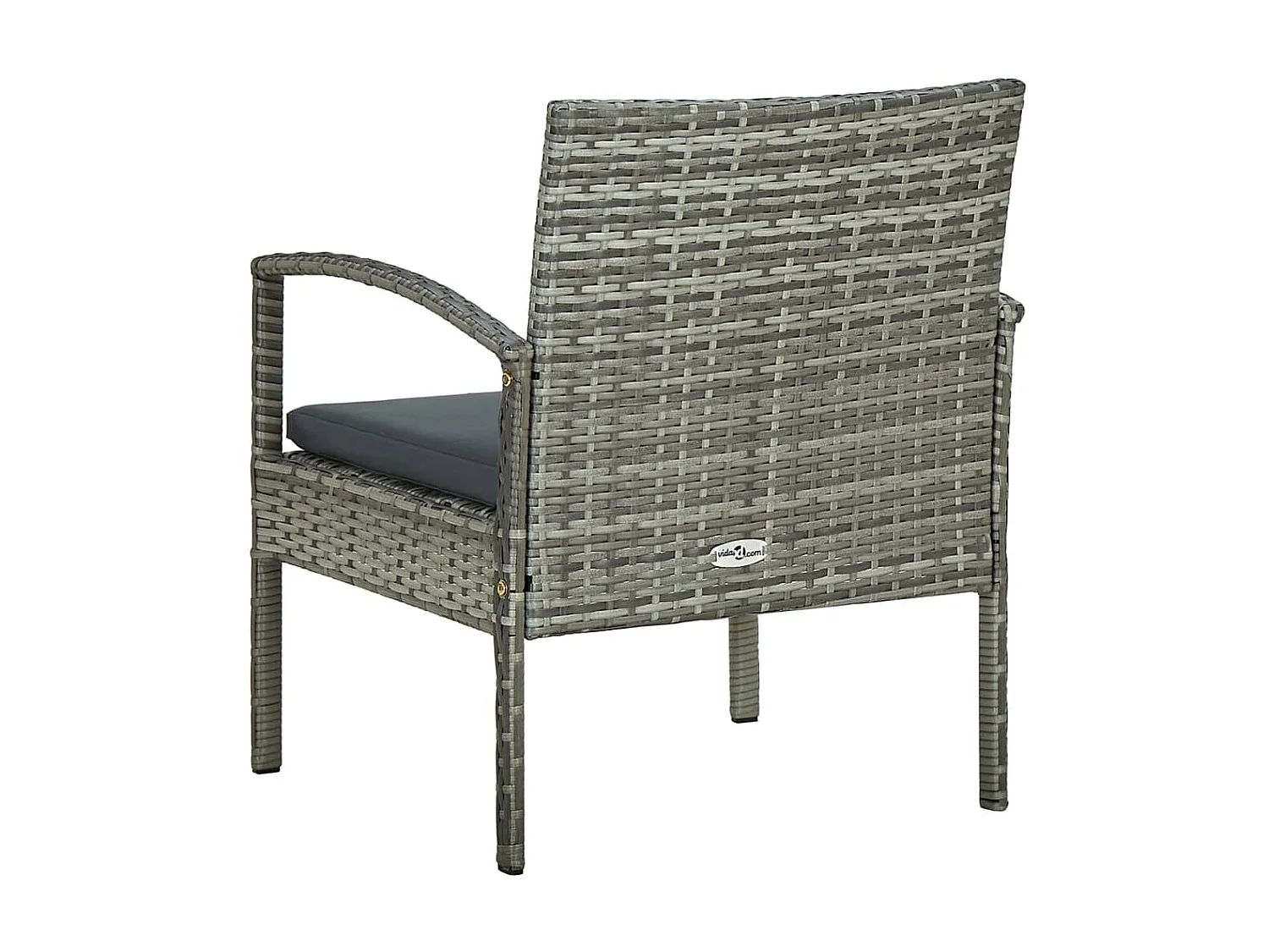 Chaise de jardin avec coussin Résine tressée Gris