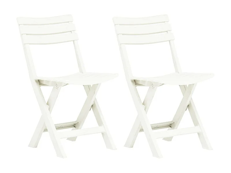 Chaises de jardin pliables 2 pcs Plastique Blanc
