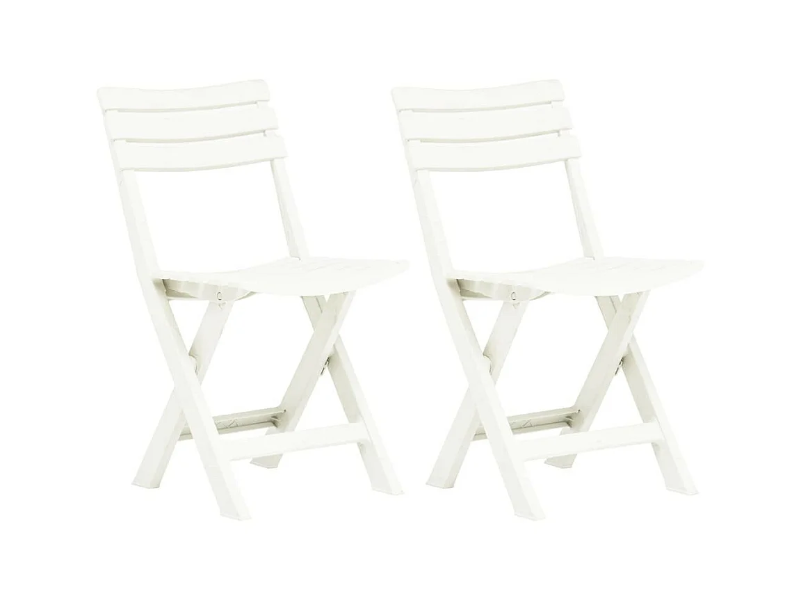 Chaises de jardin pliables 2 pcs Plastique Blanc