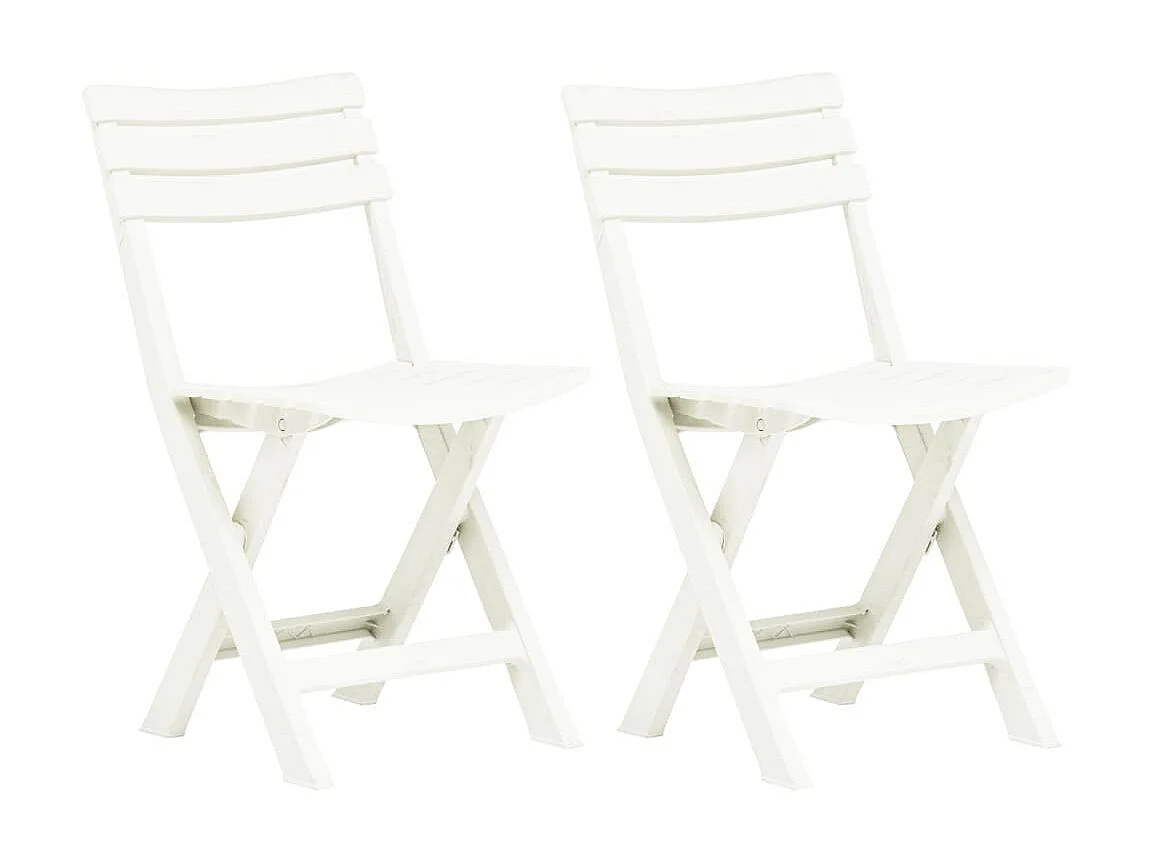 Chaises de jardin pliables 2 pcs Plastique Blanc