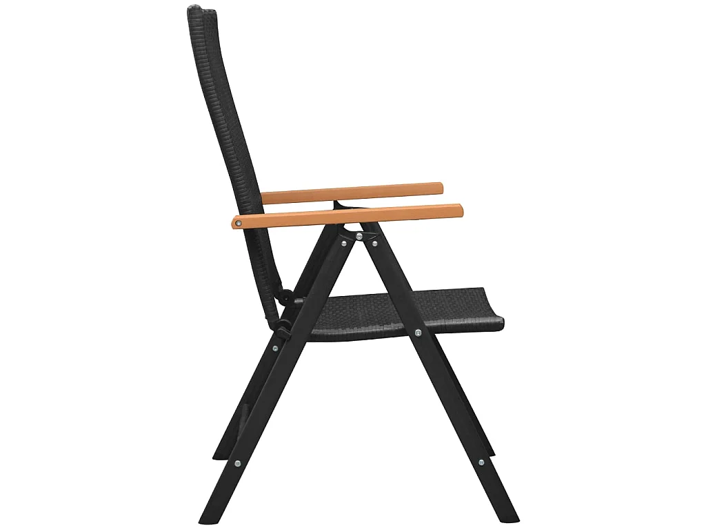 Chaises empilables de jardin 2 pcs Résine tressée Noir