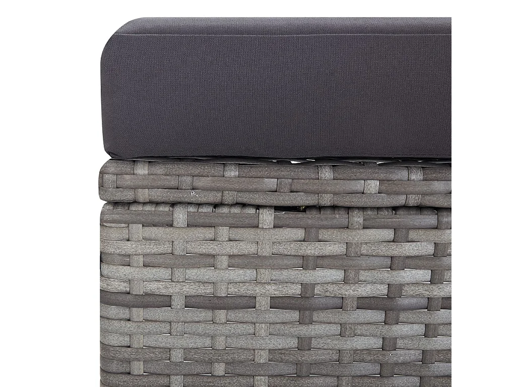 Chaise inclinable de jardin avec coussins Résine tressée Gris