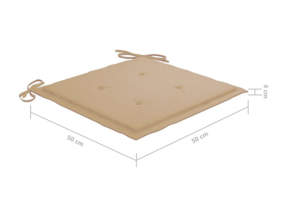 Chaises à dîner d'extérieur 6 pcs avec coussins Acacia massif 2