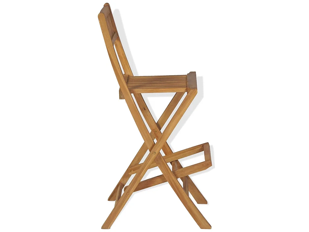 Tabourets pliables de bar d'extérieur 2 pcs Bois de teck solide