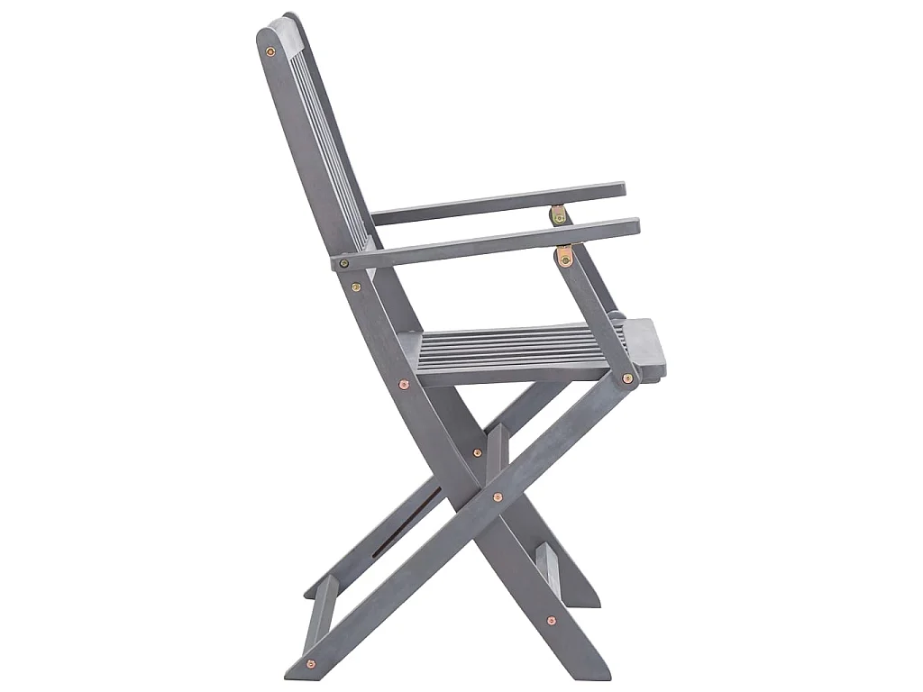 Chaises pliables d'extérieur 4 pcs avec coussins Bois d'acacia 3