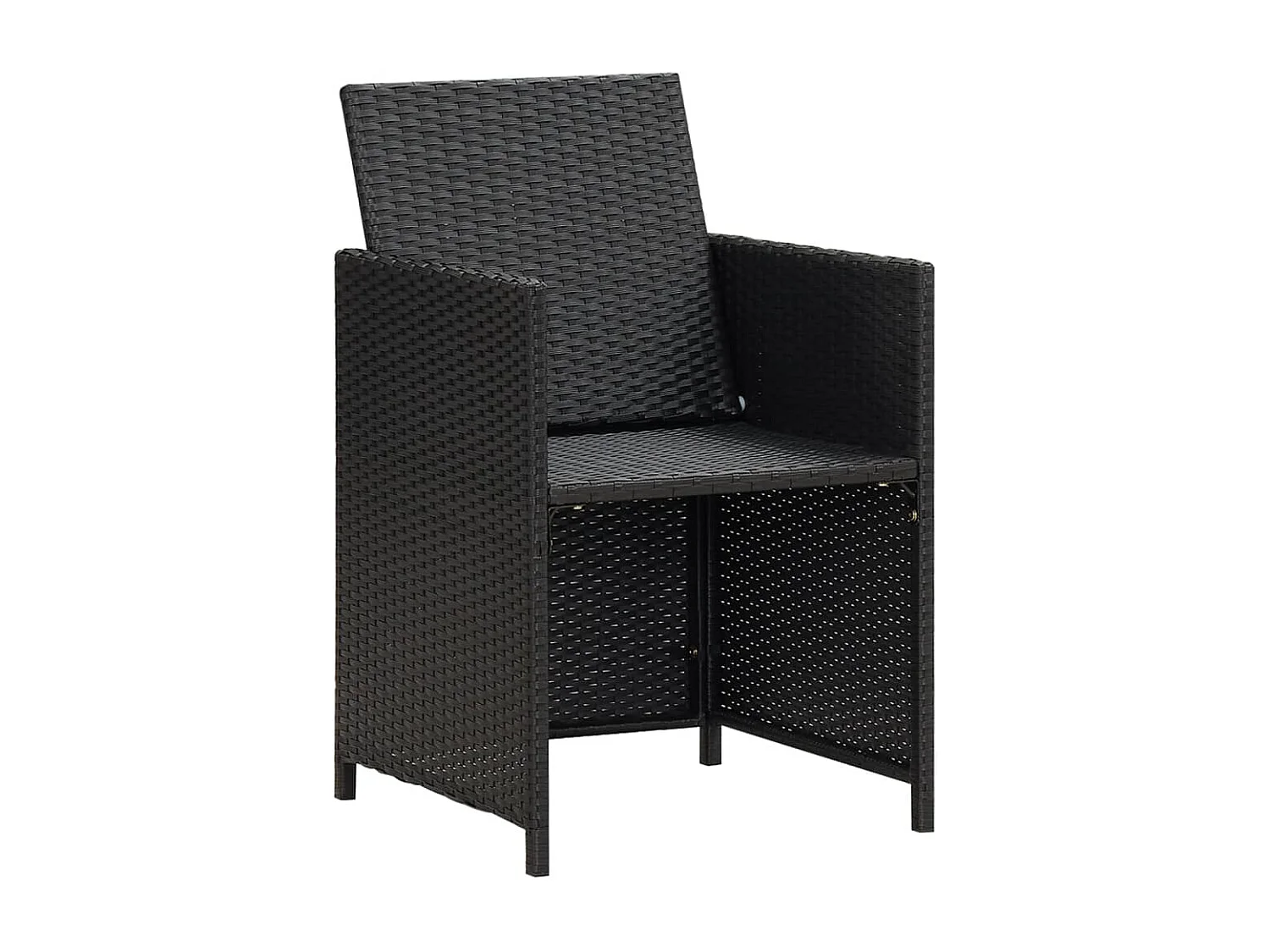 Chaises de jardin 4 pcs Résine tressée Noir 3
