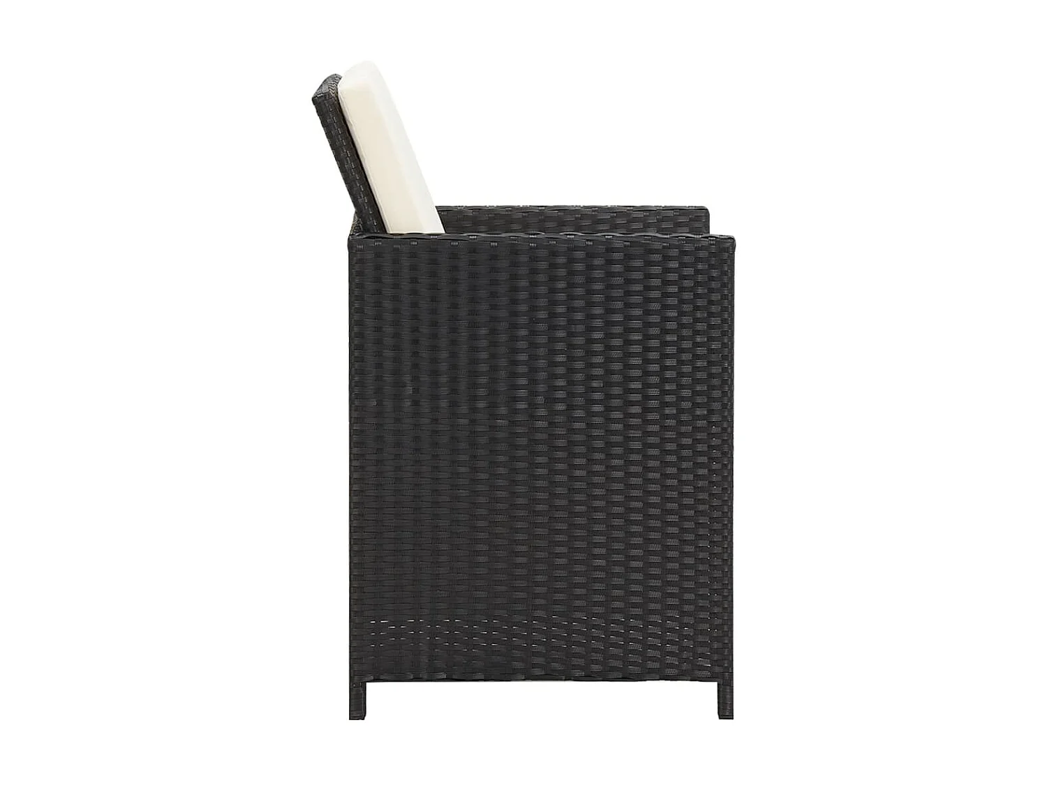 Chaises de jardin 4 pcs Résine tressée Noir 3