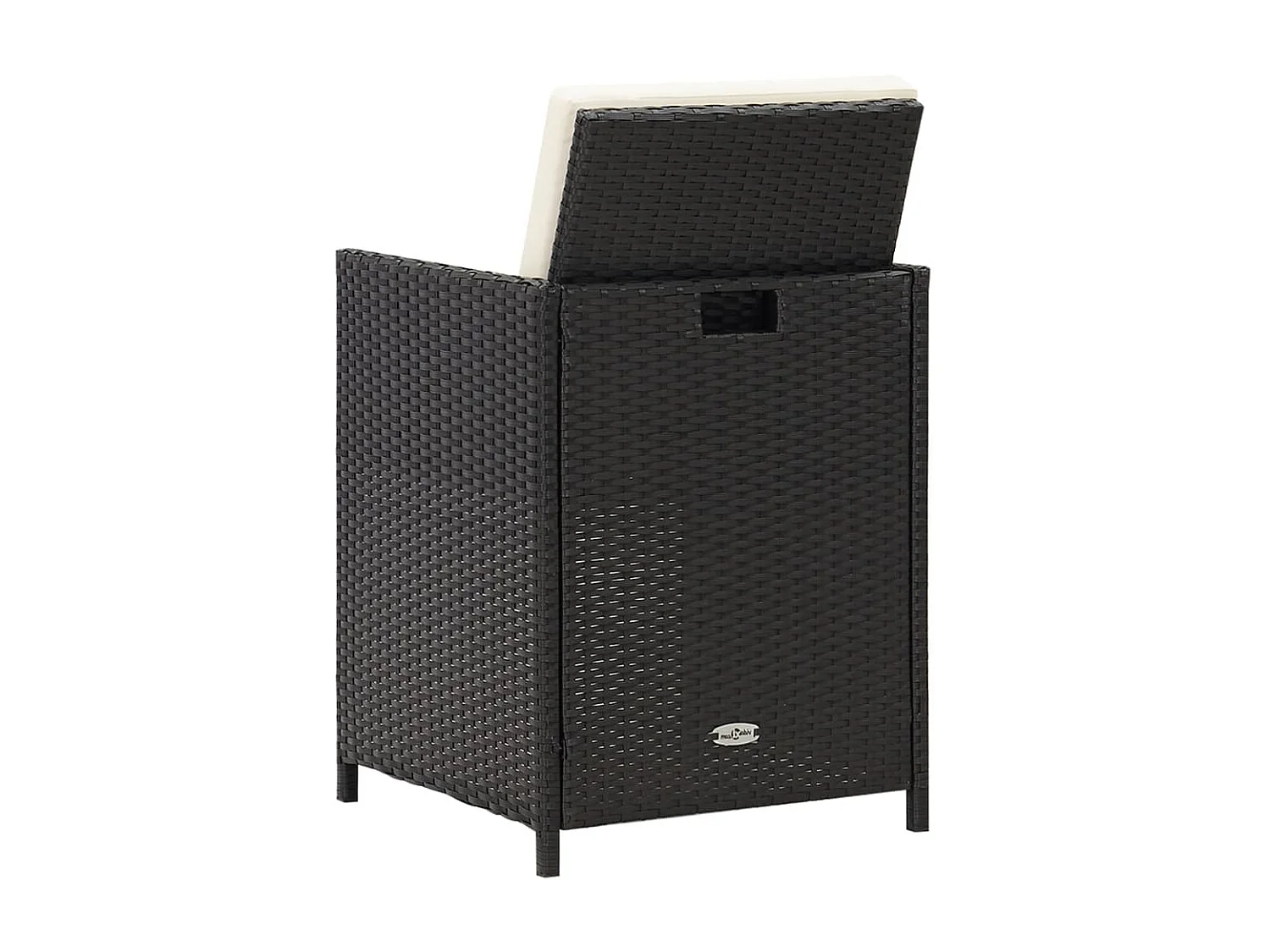 Chaises de jardin 4 pcs Résine tressée Noir 3