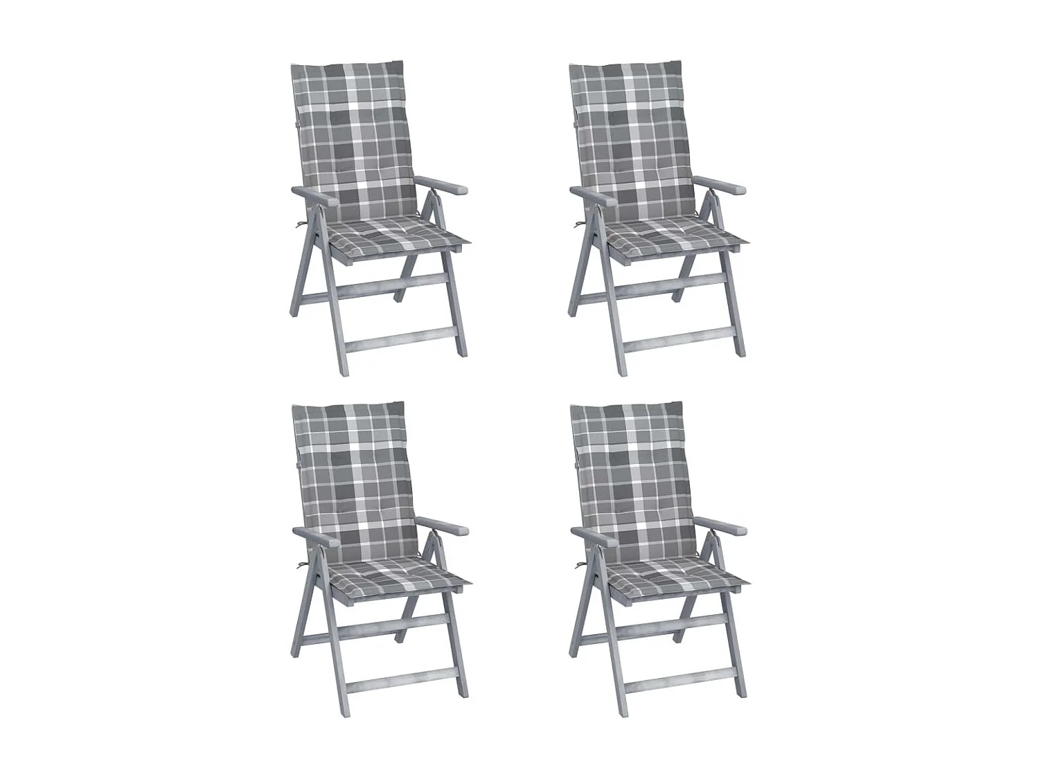 Chaises inclinables de jardin 4 pcs avec coussins Bois d'acacia 39