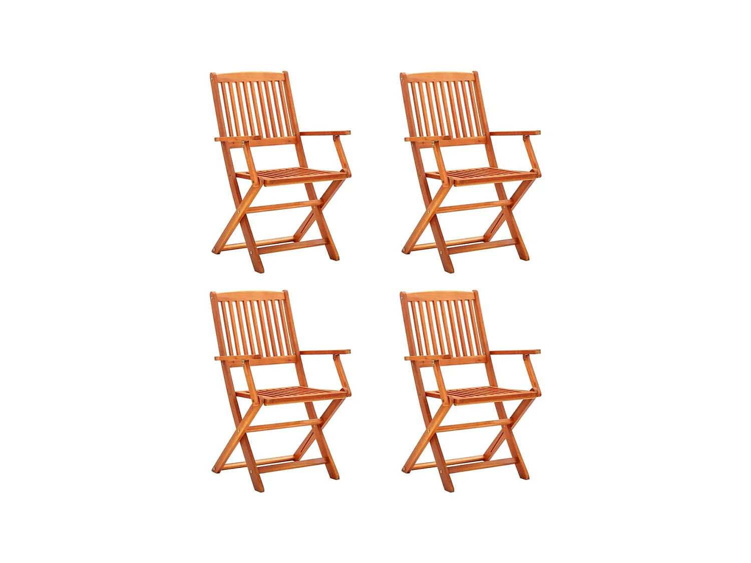Chaises de jardin pliables 4 pcs Bois d'eucalyptus massif 2