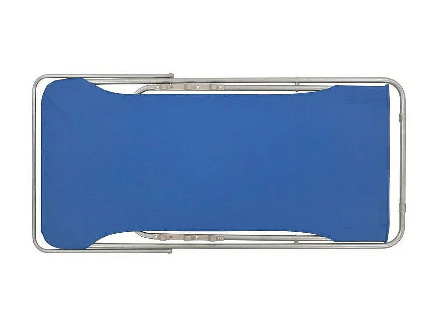 Chaise de jardin pliante tissu bleu et métal Ecio - Lot de 2