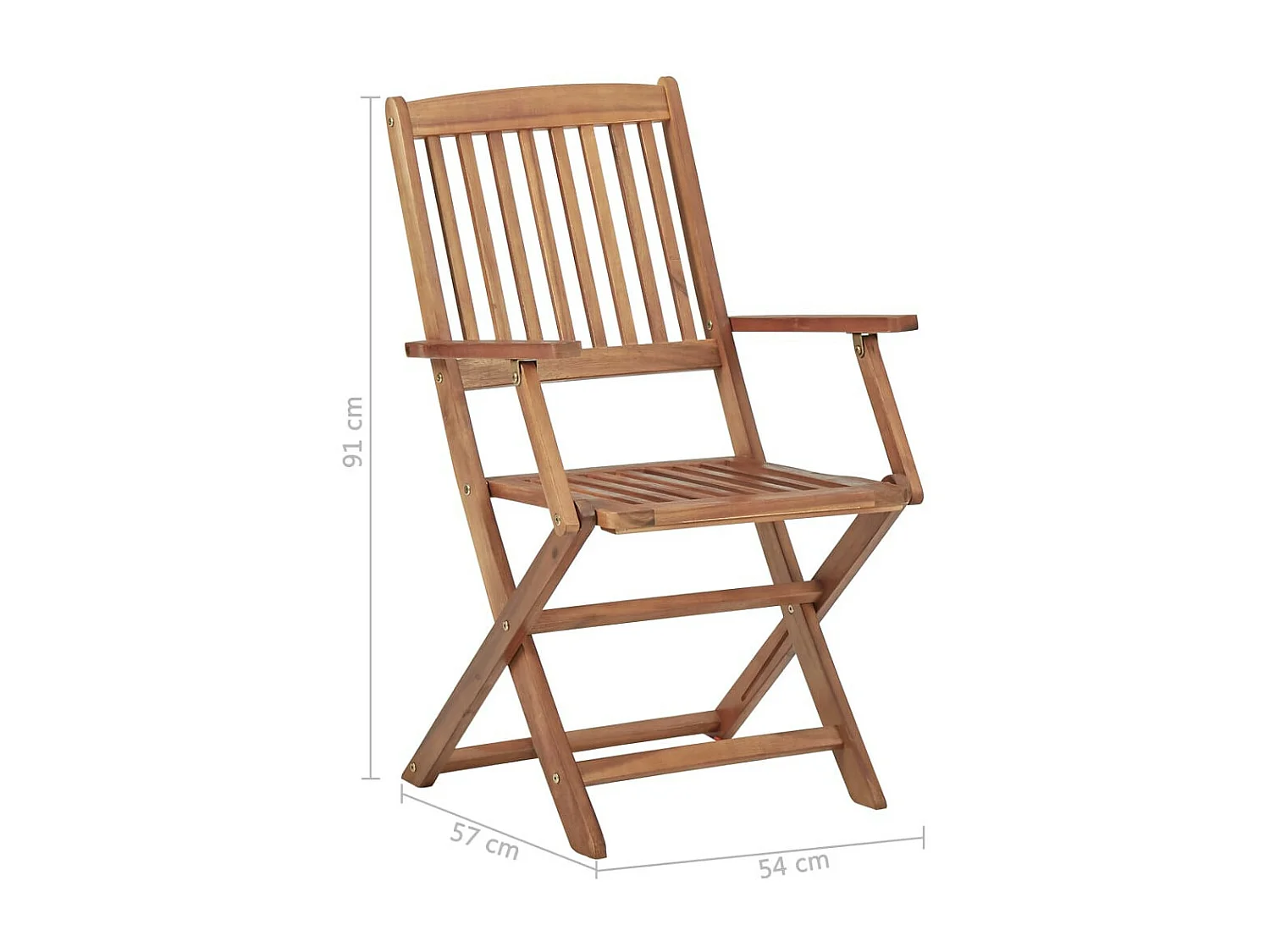 Chaises pliables d'extérieur 2 pcs Bois d'acacia solide