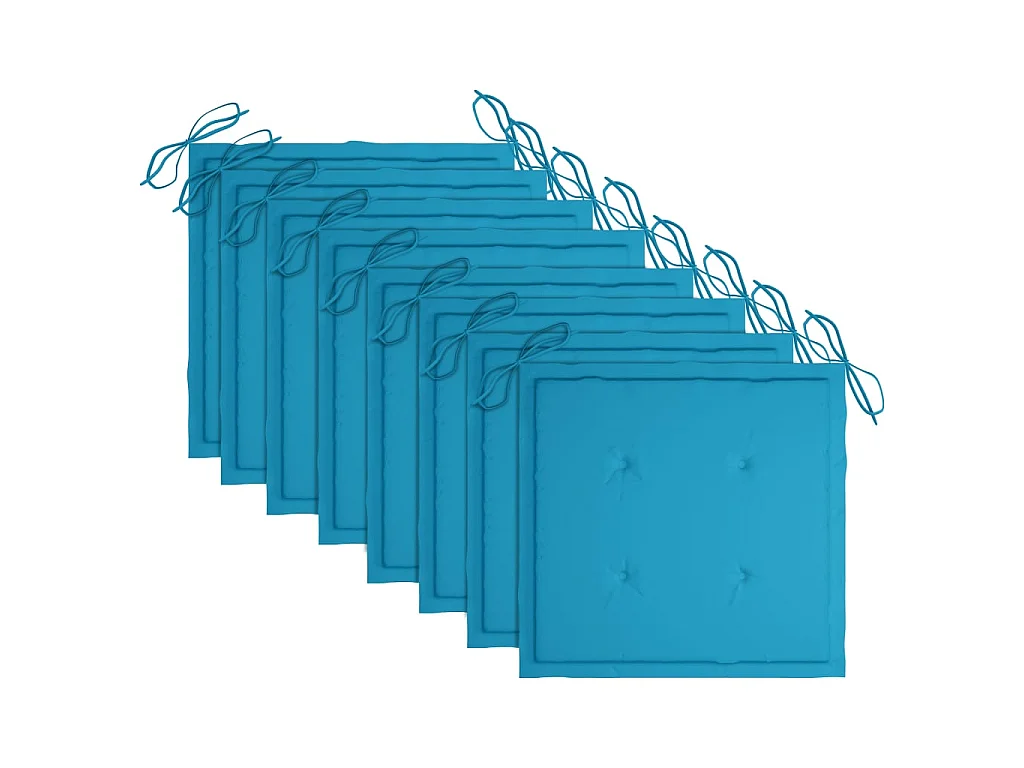 Chaises de jardin empilables avec coussins 8 pcs Teck solide 32