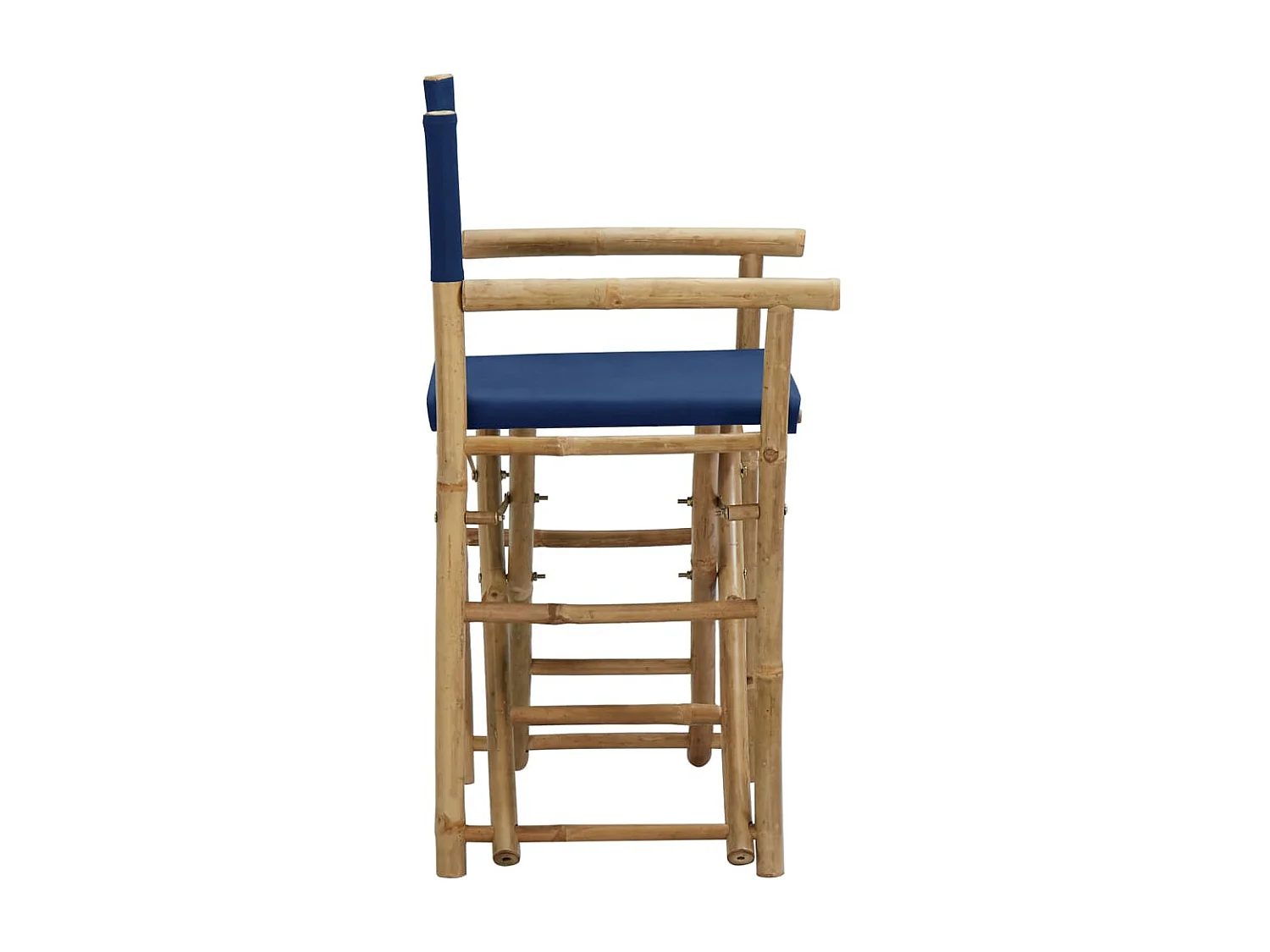 Chaises pliables de directeur 2 pcs Bleu Bambou et tissu