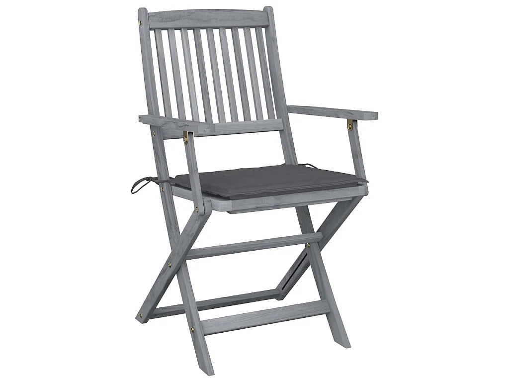 Chaises pliables d'extérieur 6 pcs avec coussins Bois d'acacia 3