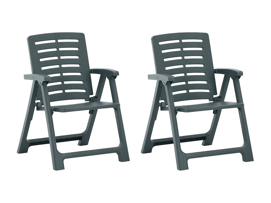 Chaises de jardin 2 pcs Plastique Vert