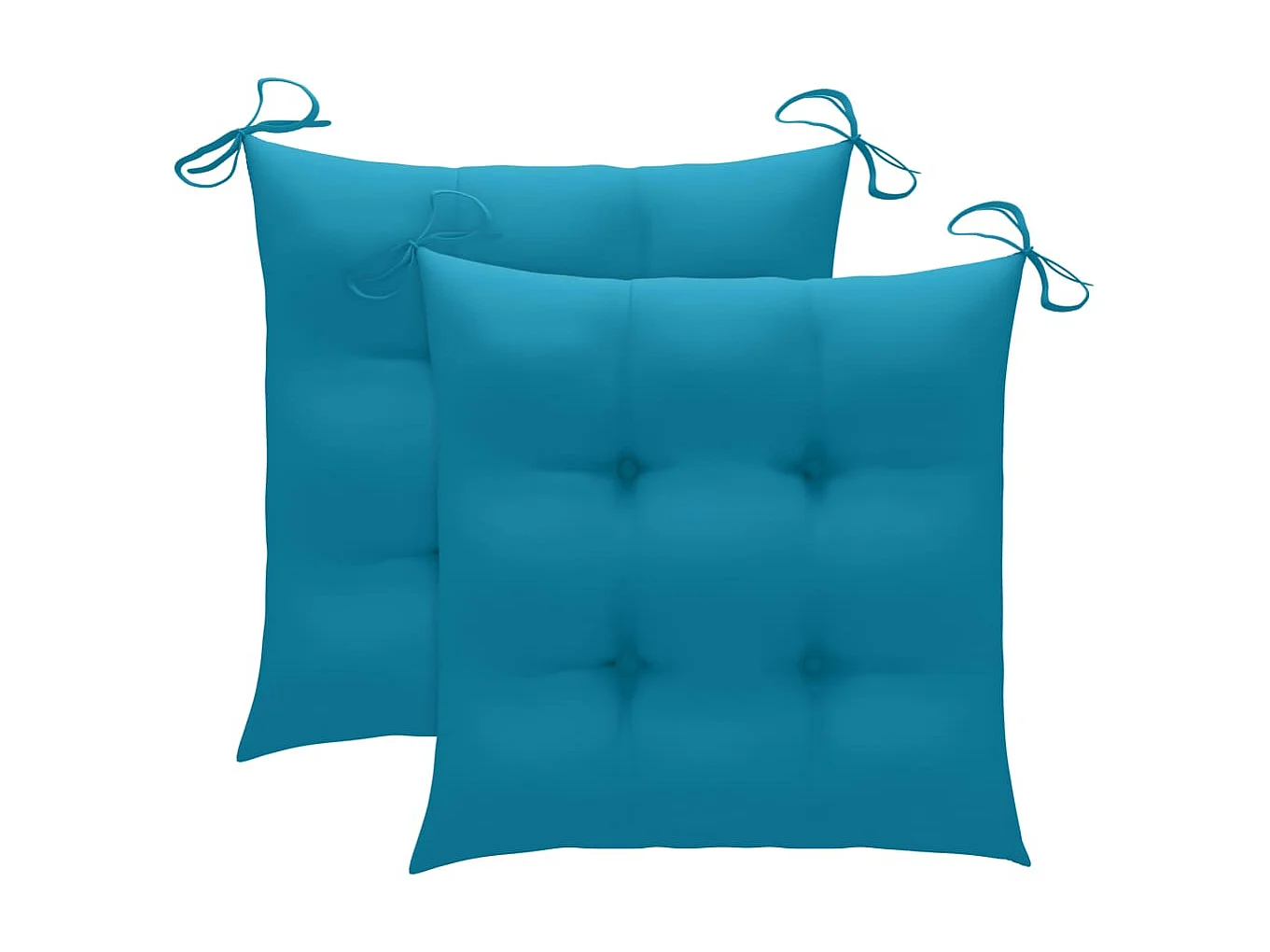 Chaises de jardin 2 pcs avec coussins bleu clair Teck massif 5