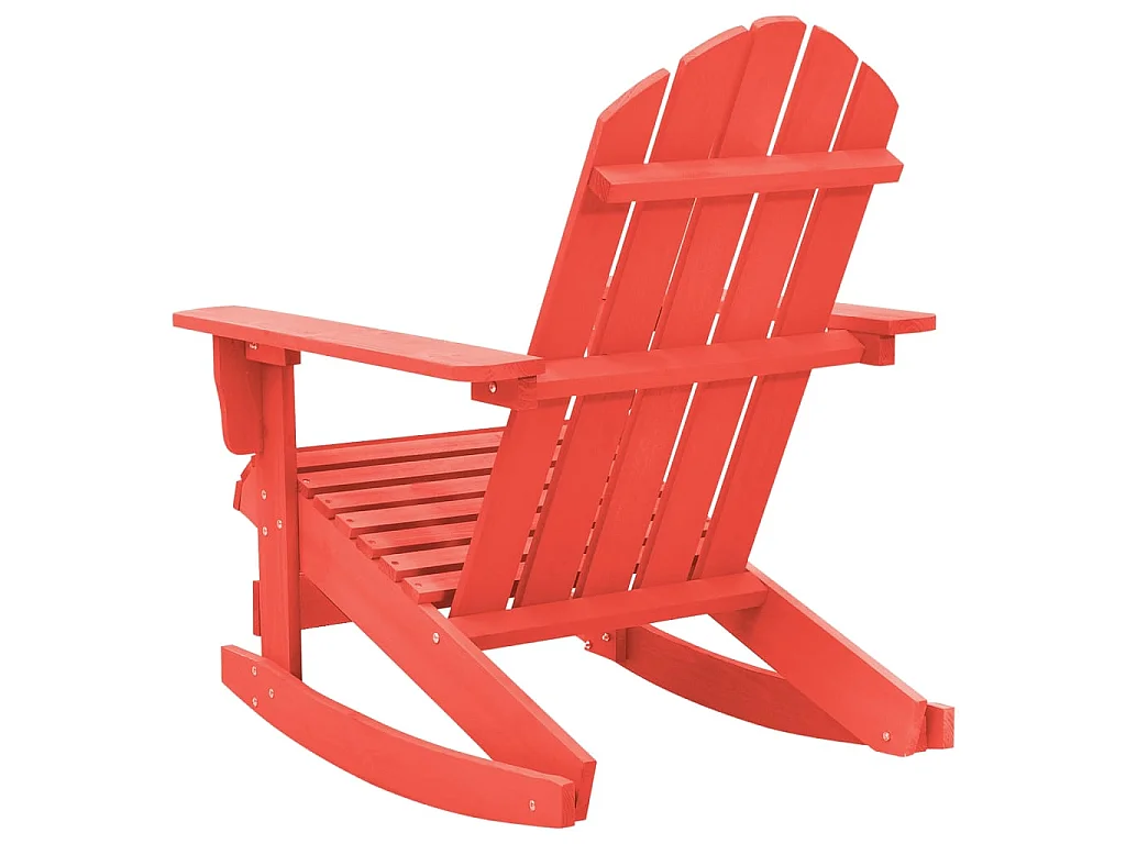Chaise à bascule de jardin Adirondack Bois de sapin Rouge