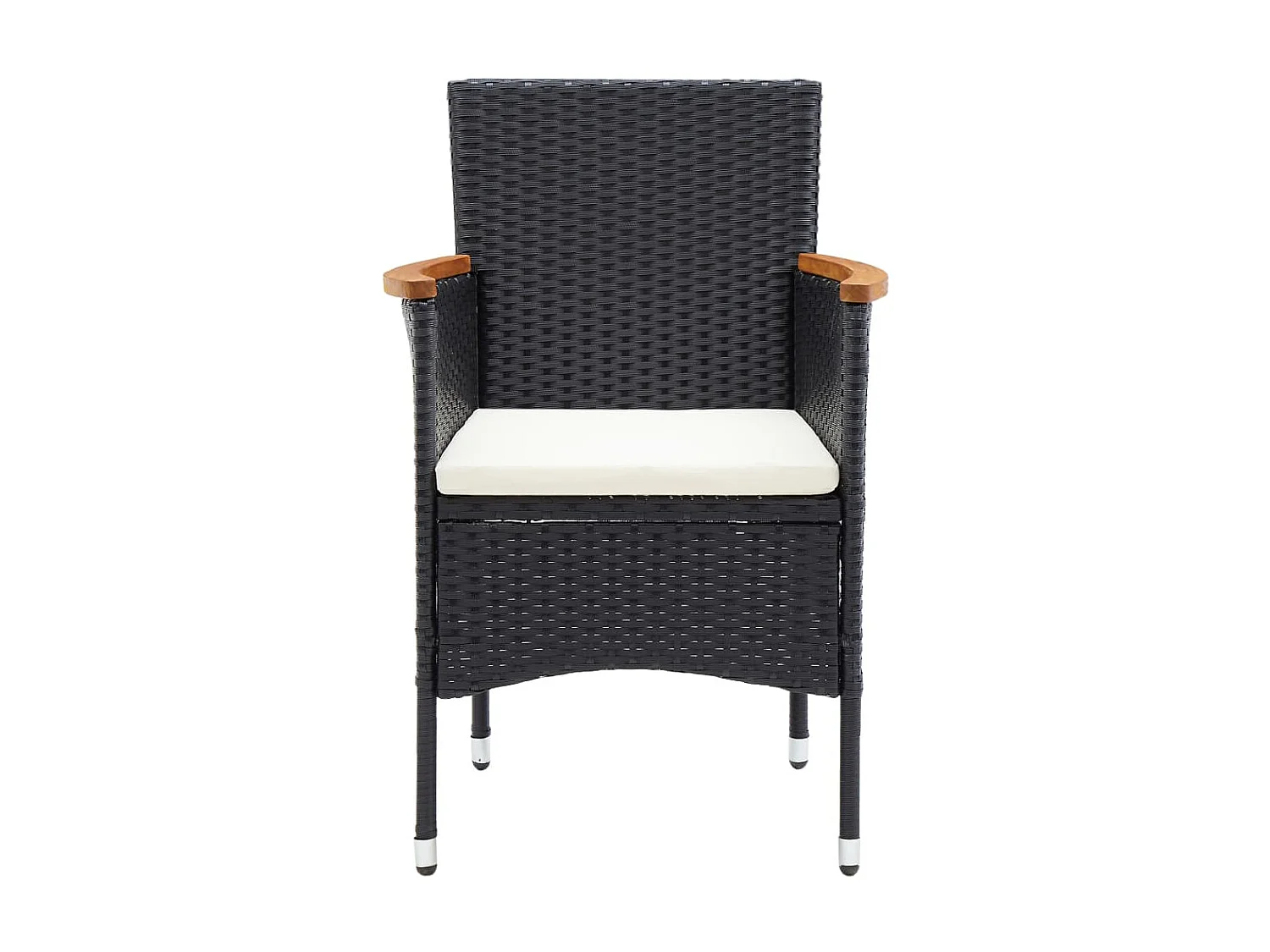 Chaises de salle à manger de jardin 4 pcs Résine tressée Noir 2