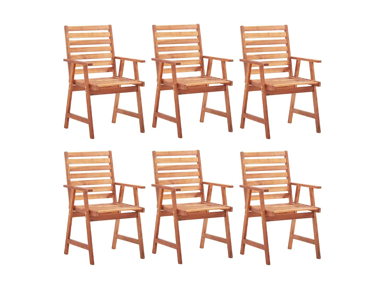 Chaises à dîner d'extérieur 6 pcs avec coussins Acacia massif 18