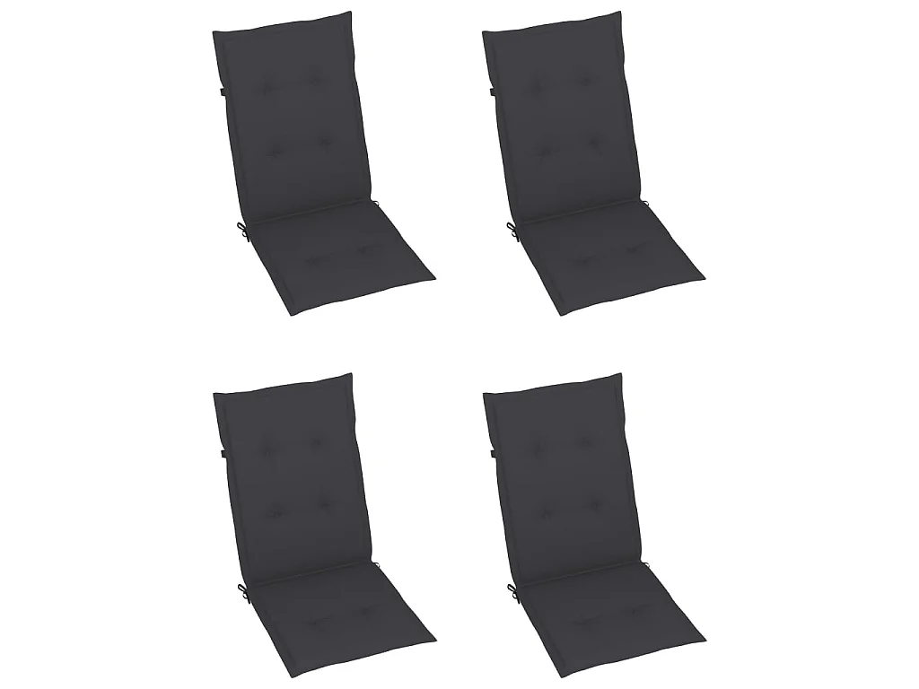 Chaises de jardin 4 pcs avec coussins anthracite Bois de teck