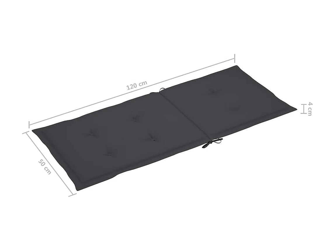 Chaises de jardin 4 pcs avec coussins anthracite Bois de teck