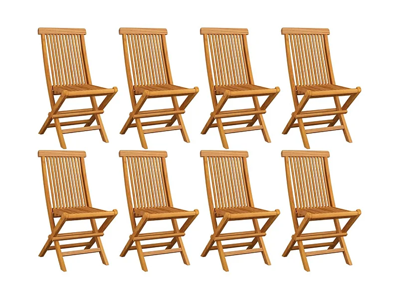 Chaises de jardin pliables 8 pcs Bois de teck massif