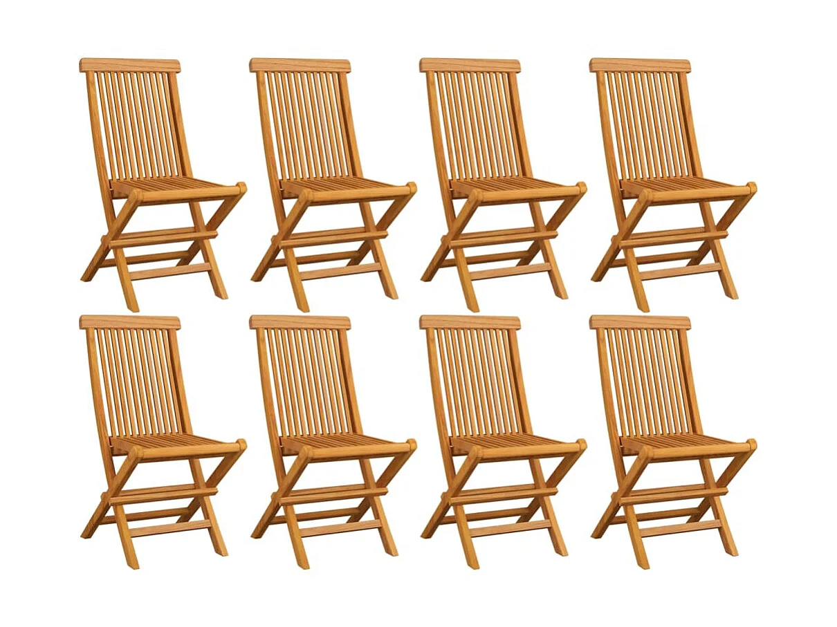 Chaises de jardin pliables 8 pcs Bois de teck massif