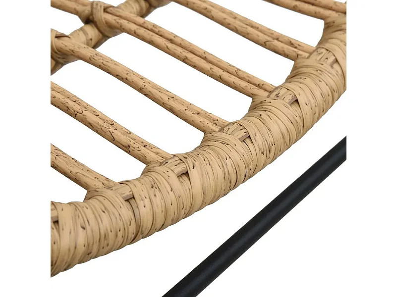 Chaise de jardin résine tressée beige et métal noir Andea