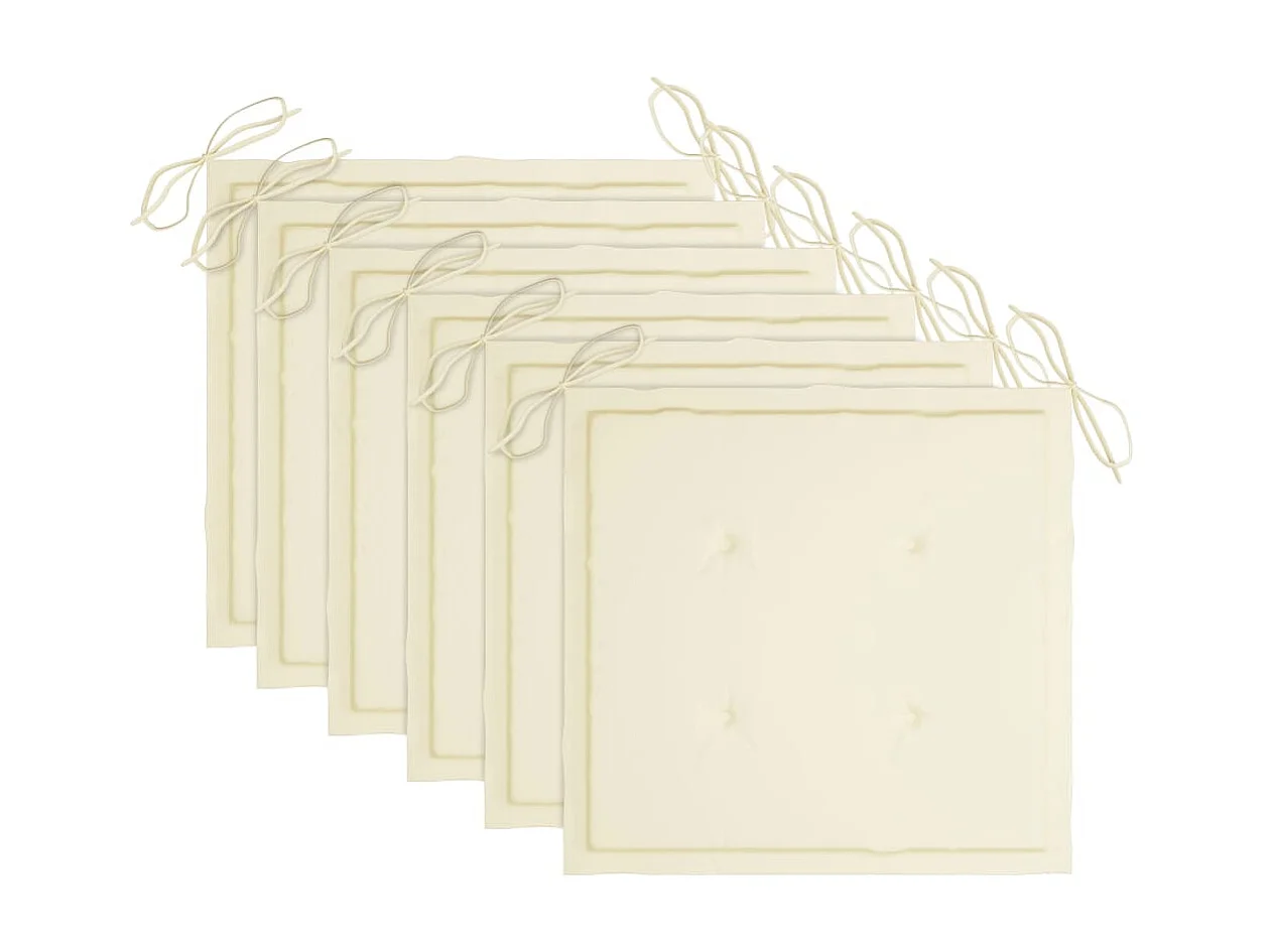 Chaises de jardin empilables avec coussins 6 pcs Teck solide 35