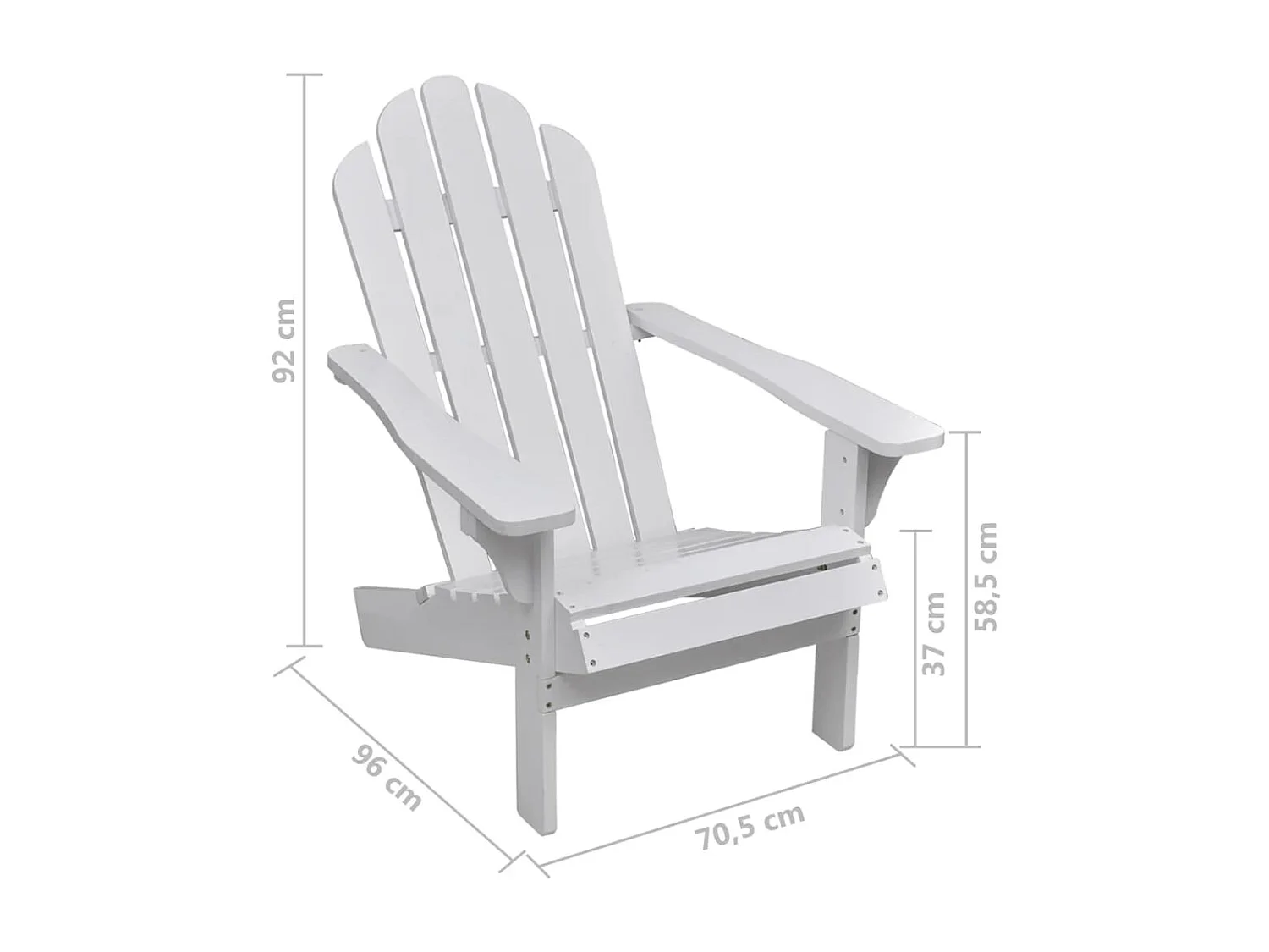 Chaise de jardin avec pouf Bois Blanc