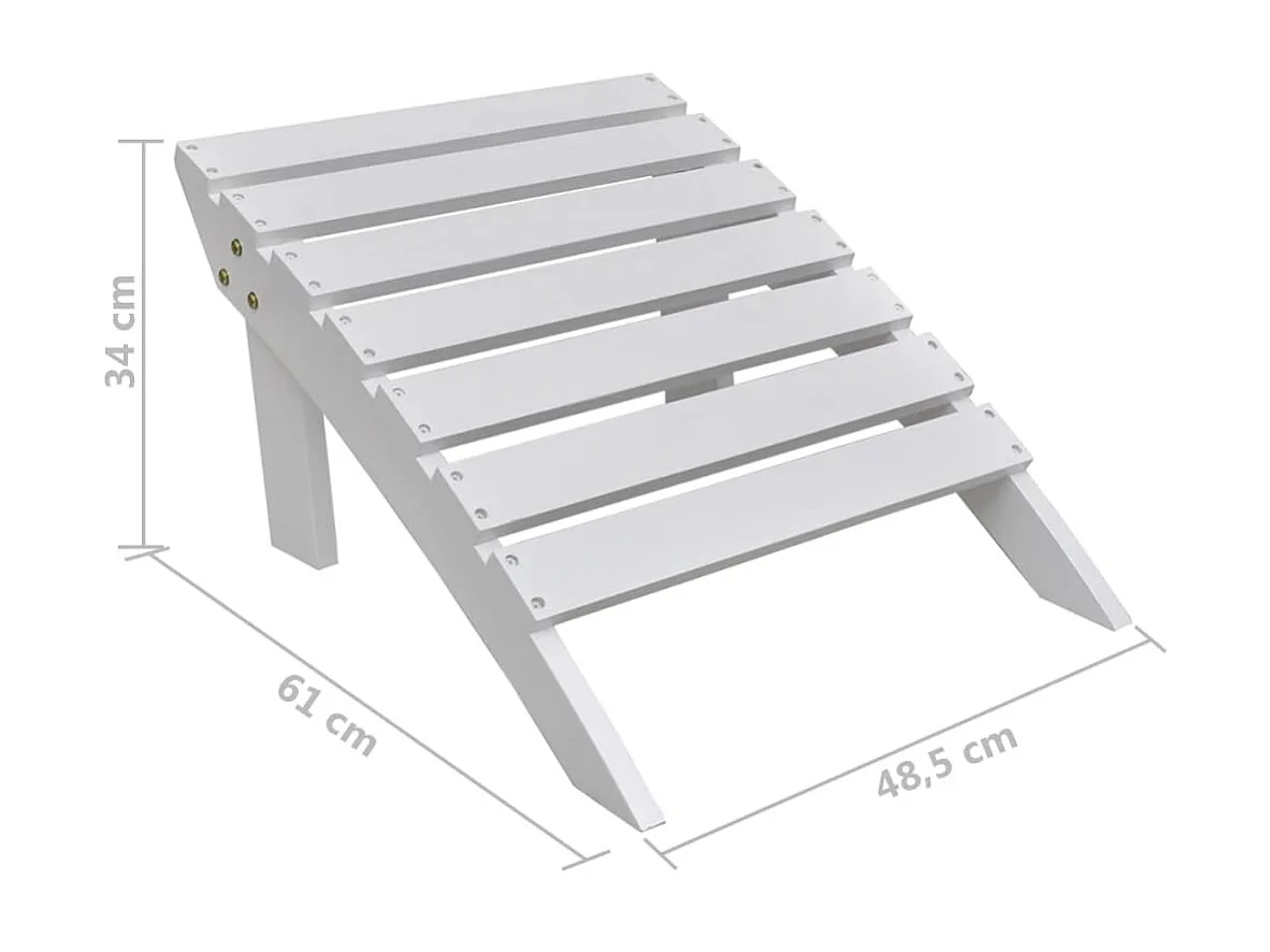 Chaise de jardin avec pouf Bois Blanc