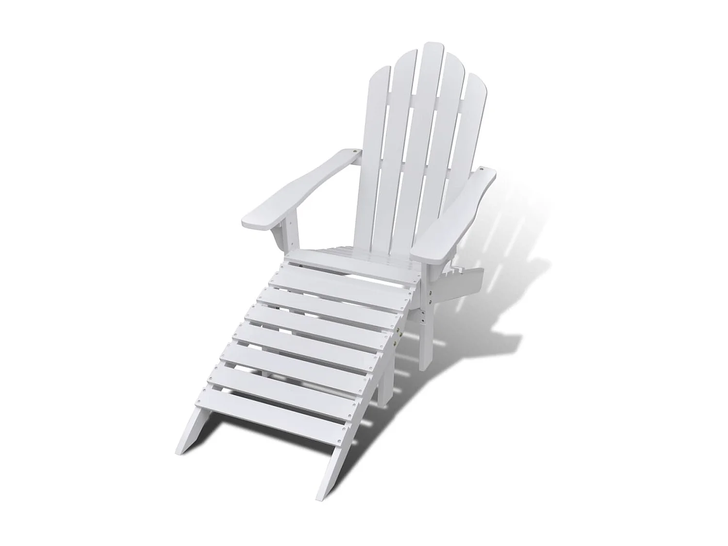 Chaise de jardin avec pouf Bois Blanc
