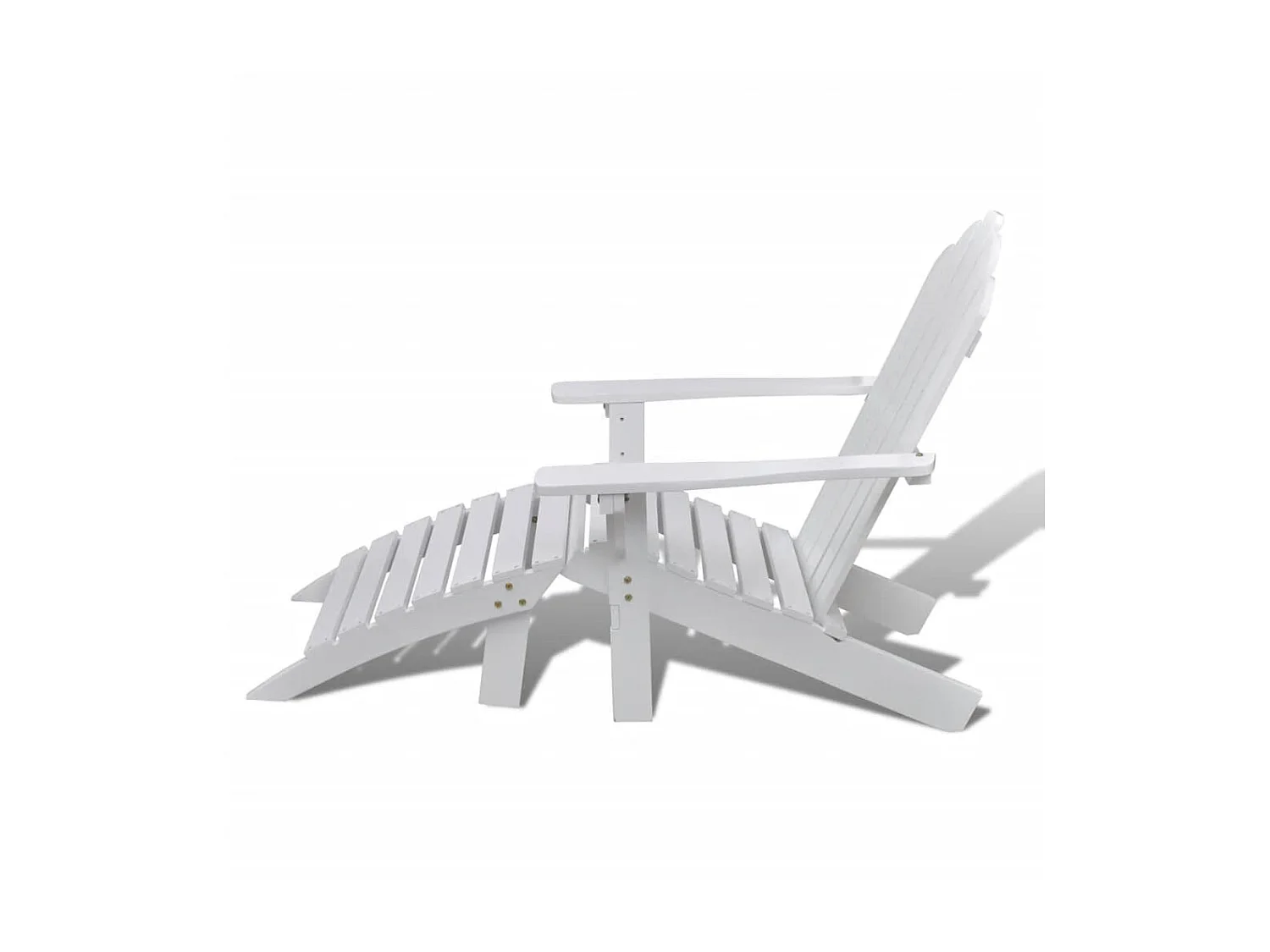 Chaise de jardin avec pouf Bois Blanc