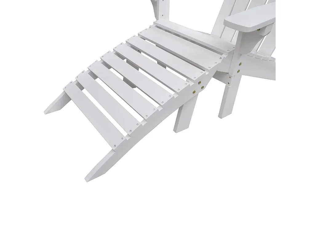 Chaise de jardin avec pouf Bois Blanc