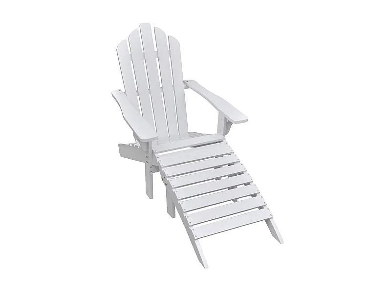 Chaise de jardin avec pouf Bois Blanc