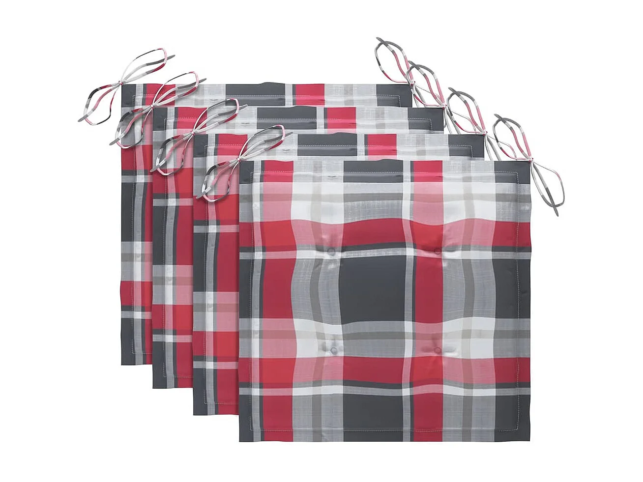 Chaises de jardin 4 pcs avec coussins Bois de teck massif