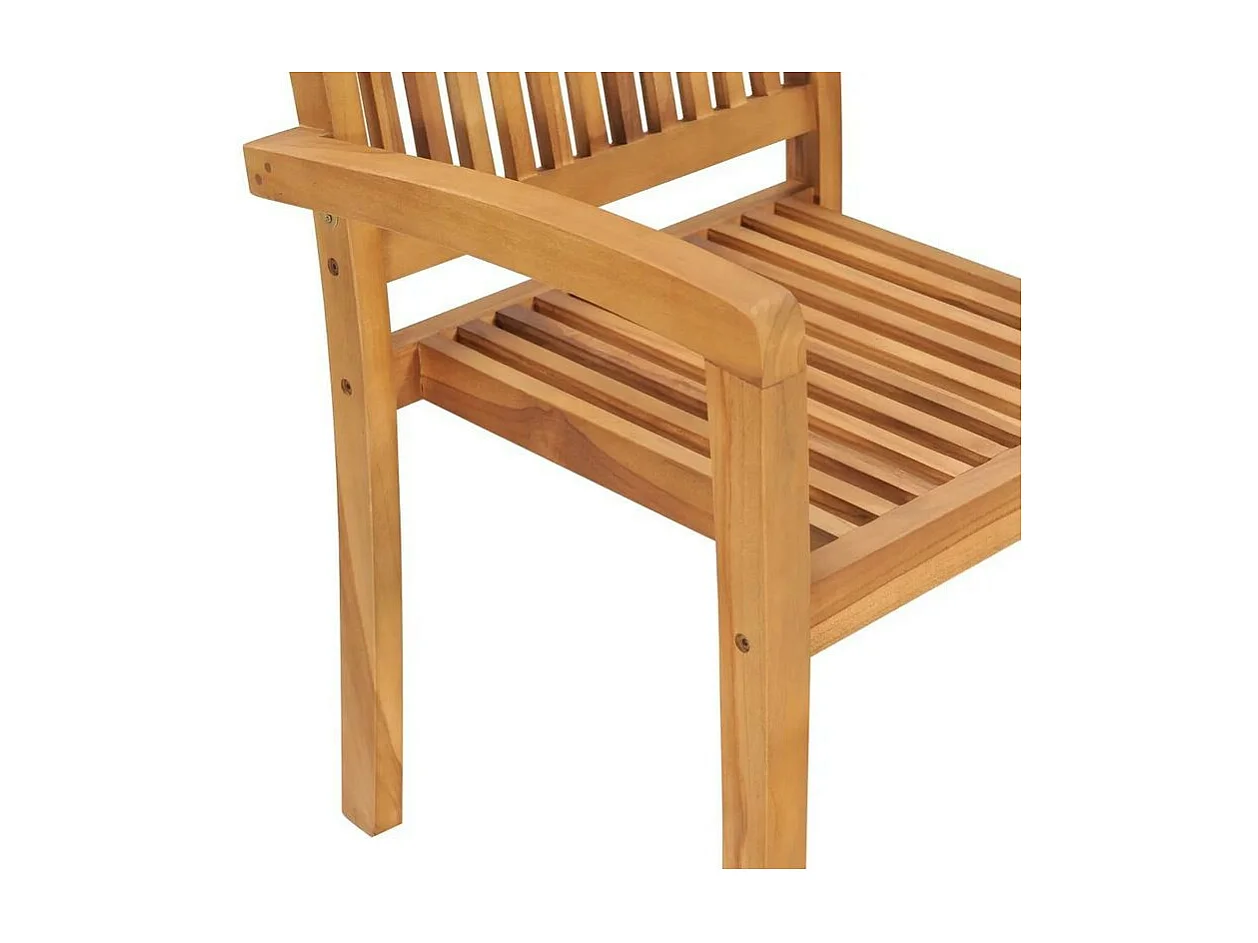 Chaise de jardin teck massif clair Looba - Lot de 2