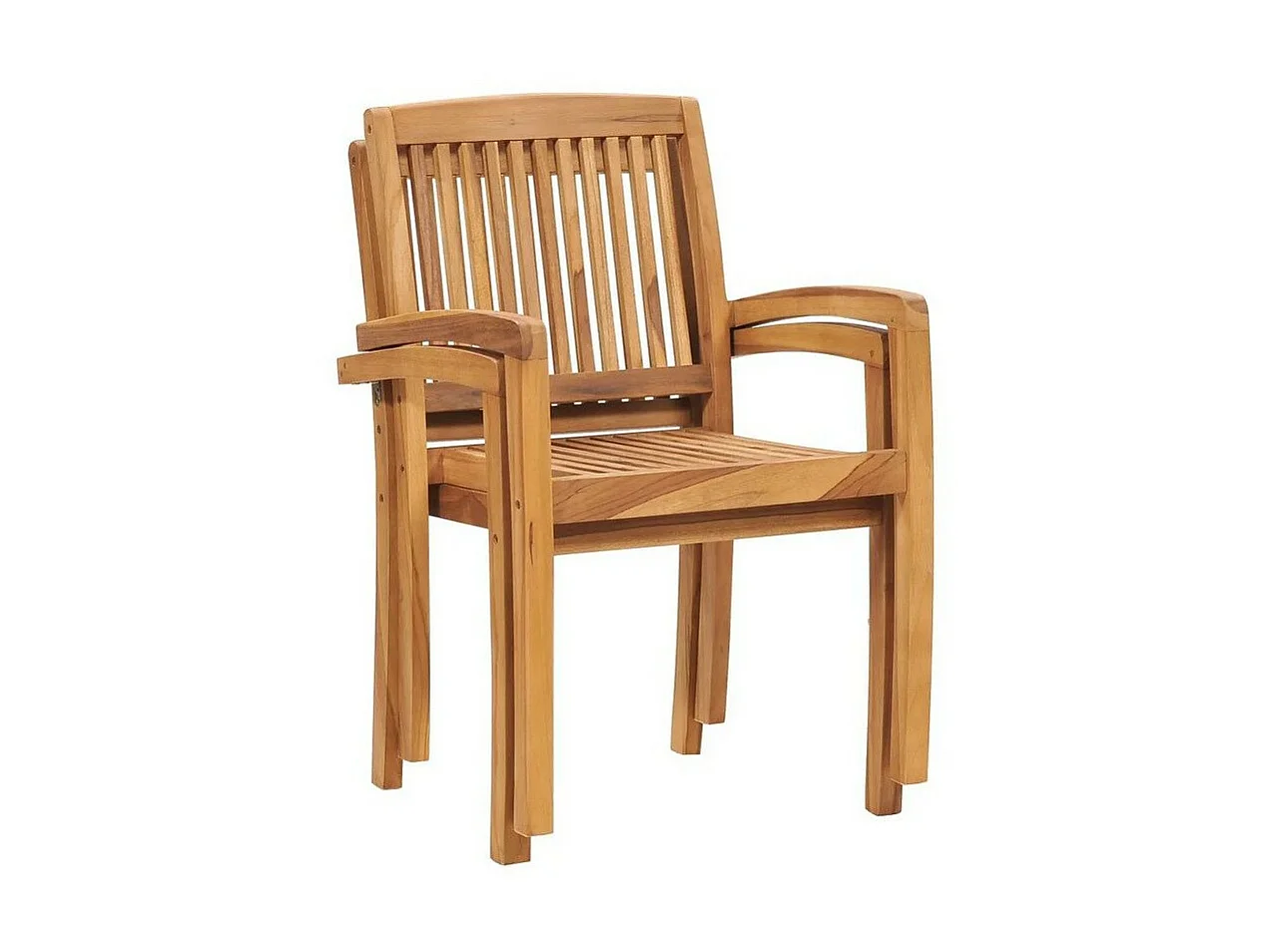 Chaise de jardin teck massif clair Looba - Lot de 2