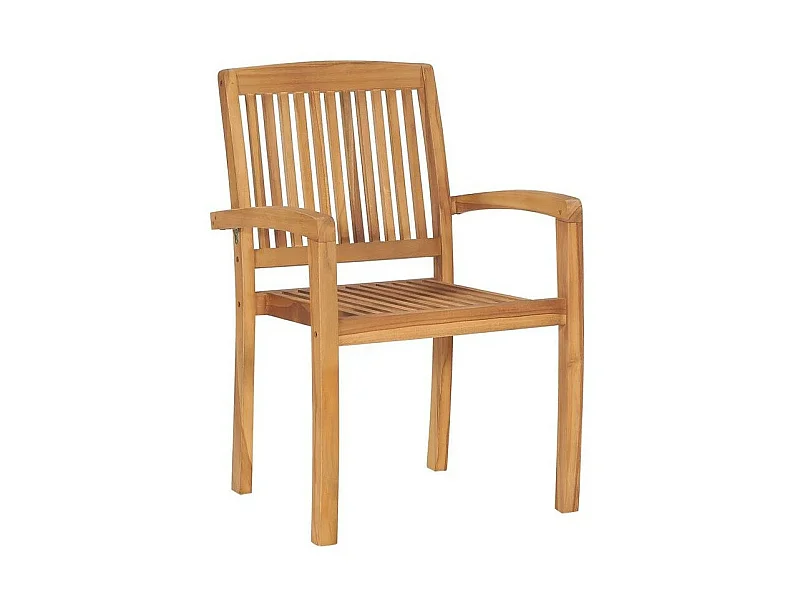 Chaise de jardin teck massif clair Looba - Lot de 2